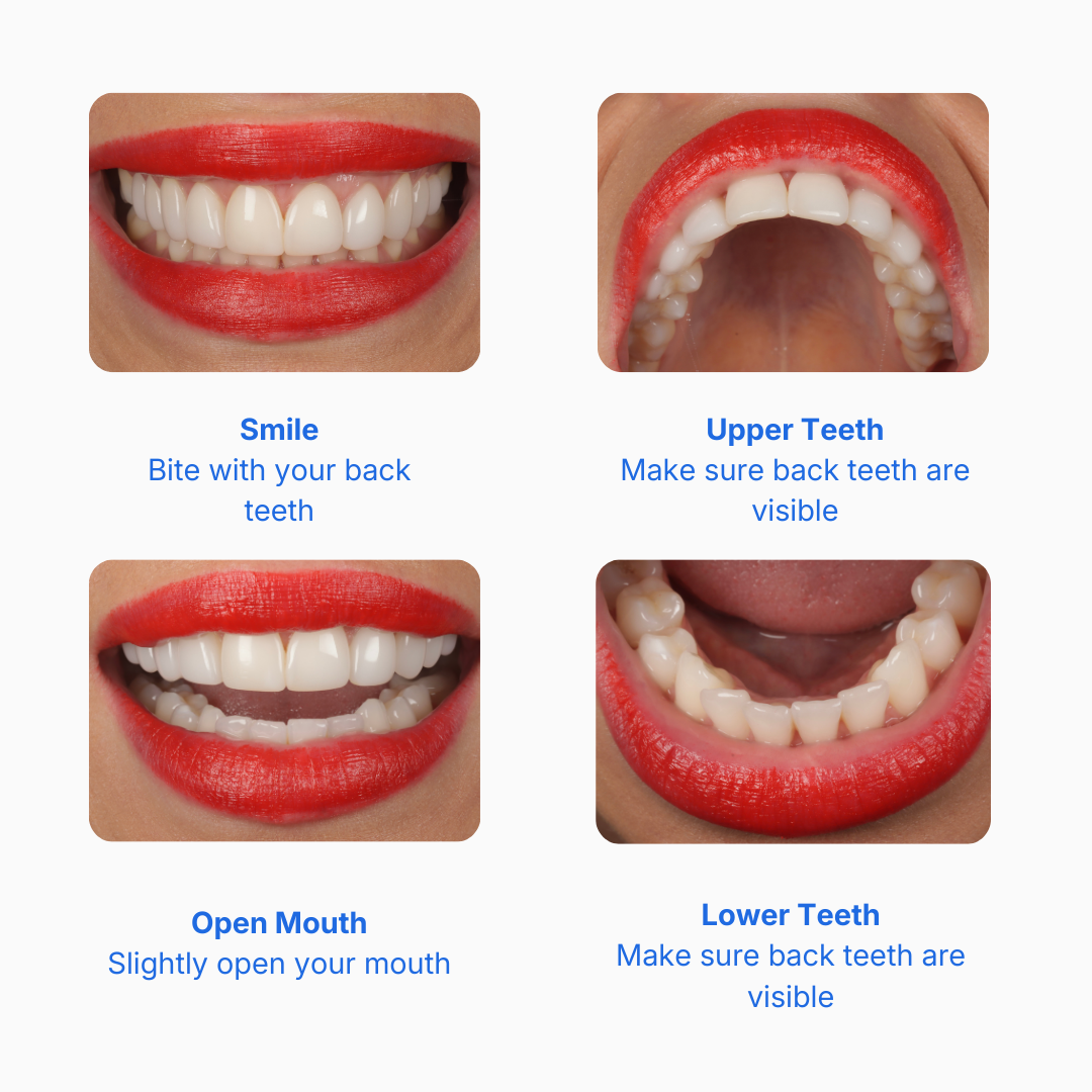 Photo guide showing how to take smile photos
